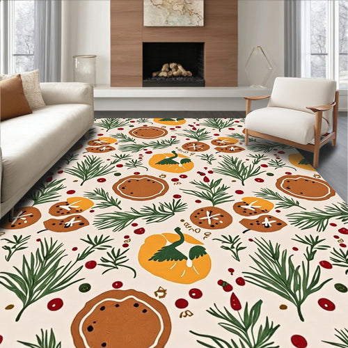 Autumn Harvest Gourds and Leaves Rug