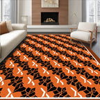 Orange Black Block Texture Repetition Rug