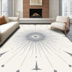 Gray Sunburst Mid Century Modern Rug