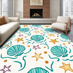 Oceanic Seashell Starfish Wave Medley Rug
