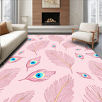 Pink Feather Eye Motif Rug