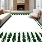Forest Green Tree Border Rug