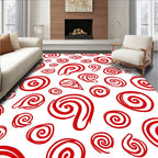 Red Swirls Infinite Scroll Rug