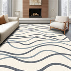 Oceanic Waves Blue Grey Abstract Rug