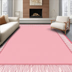 Pink Ruffled Bordered Square Rug