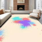 Vibrant Coral Teal Purple Starburst Rug