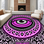 Vibrant Pink All Seeing Eye Mandala Rug
