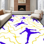 Purple Dancers Yellow Swirls Rug