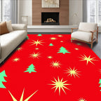 Radiant Red Evergreen Starfield Rug