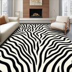 Striking Black White Zebra Lines Rug