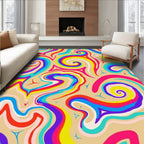 Vibrant Swirl Rainbow Psychedelic Rug