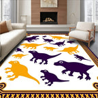 Purple Gold Dinosaur Scatter Rug