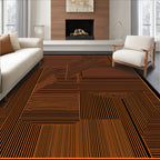 Orange Geometric Abstract Line Rug