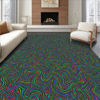 Colorful Wavy Line Swirl Rug