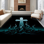 Aquatic Gothic Cross Fire Rug