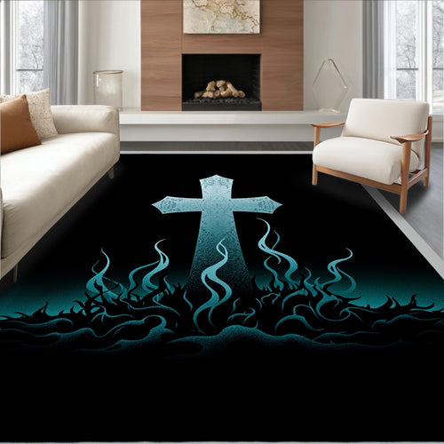 Aquatic Gothic Cross Fire Rug