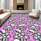 Pink Skull Floral Medallion Rug