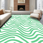 Soft Mint Green Wavy Lines Rug