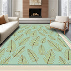 Pale Green Tropical Palm Frond Rug