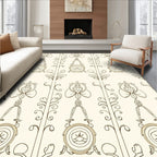Elegant Bronze Floral Arch Border Rug