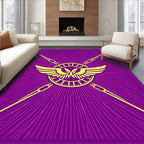 Majestic Purple Gold Winged Symbol Rug