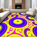 Retro Pink Blue Yellow Vinyl Record Rug
