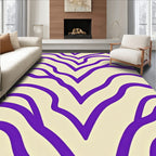 Vibrant Purple Swirls Cream Rug