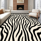 Bold Black Cream Animal Print Rug