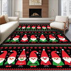 Red Green Christmas Gnomes Border Rug