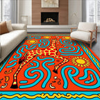 Orange Giraffe Sun Maze Rug
