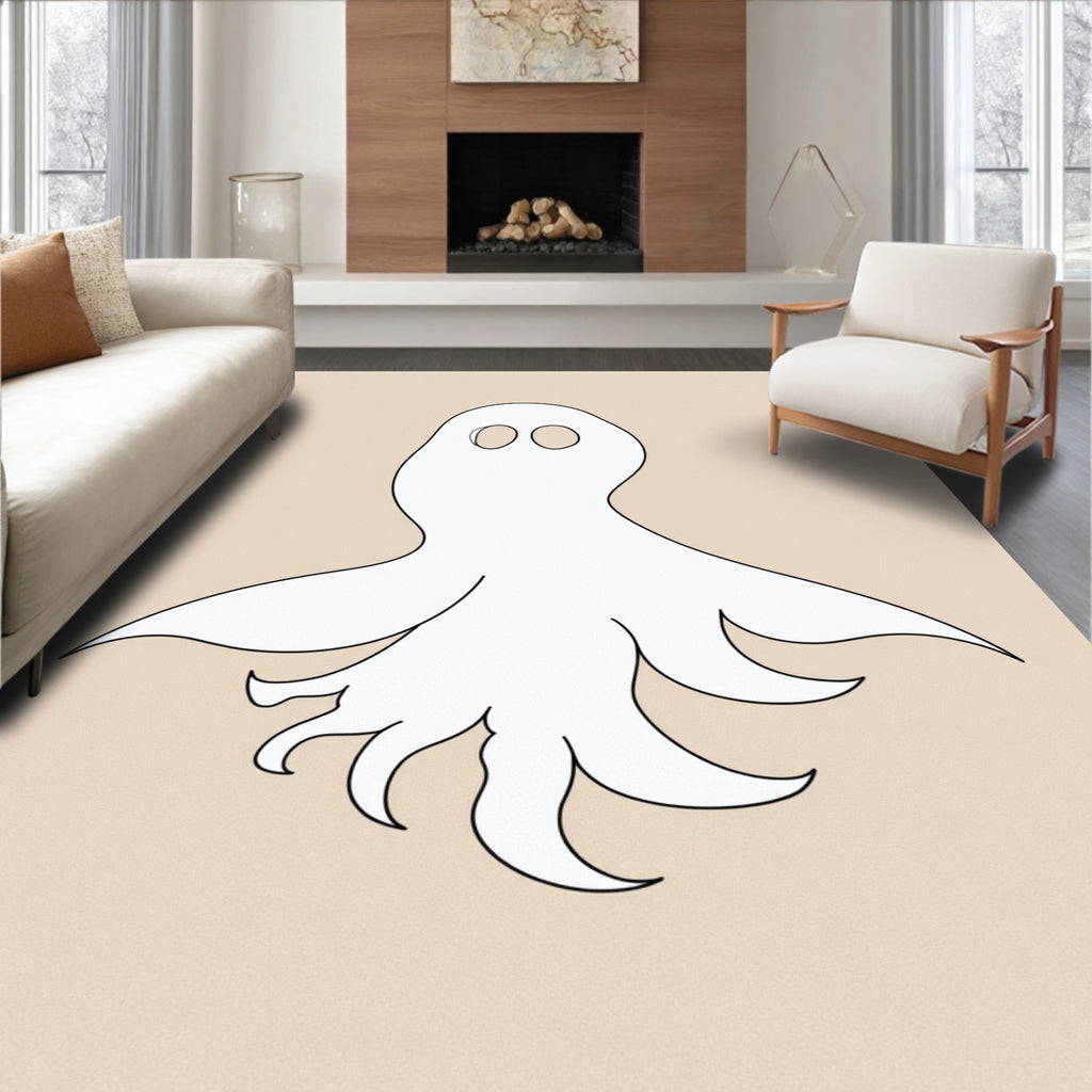 Spooky White Ghost Tentacle Aura Rug