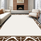 Brown Geometric Tribal Border Rug