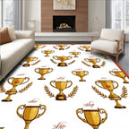 Golden Trophy Laurel Wreath Repeat Rug