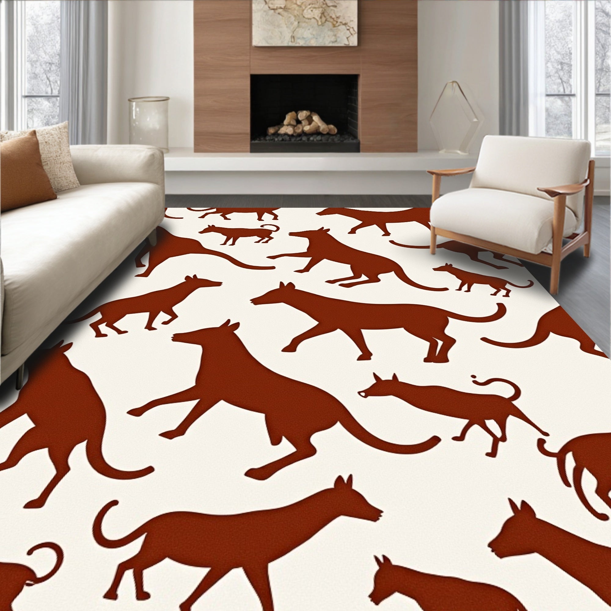 Brown Silhouette Canine Park Companion Rug