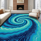 Aqua Swirl Agate Lines Rug