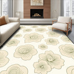 Pale Yellow Swirling Floral Bloom Rug