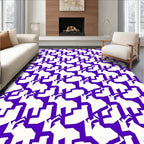 Bold Violet Modern Geometric Houndstooth Rug