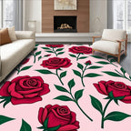 Crimson Rose Garden Floral Rug