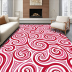 Crimson Swirls And Twists Rug