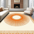 Radiant Orange Sunburst Medallion Rug