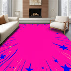 Vibrant Pink Starburst Explosion Rug