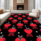 Red Hearts with Bows Polka Dot Rug