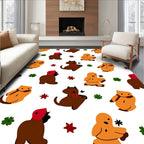Brown Orange Whimsical Animal Companions Rug
