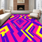 Vibrant Pink Electric Geometric Abstract Rug