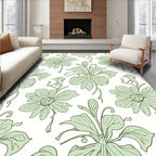 Soft Green Floral Vine Arrangement Rug