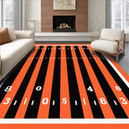 Bold Orange Black Stripe Scoreboard Rug