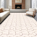 Subtle Blush Geometric Hexagonal Texture Rug