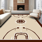 Cocoa Brown Court Lines Rug