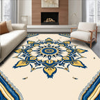 Mandala Sun Cobalt Yellow Medallion Rug