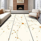 Golden Circular Network Connective Rug
